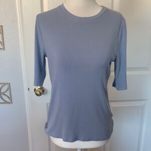 Splendid Light Purple Ribbed Short Sleeve Top